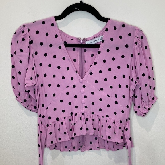 Faithfull the Brand Mona Puff Sleeve Polka Dot Top - Picture 5 of 6